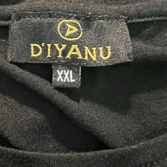 D'iyanu African Print T-Shirt Black XXL Short Sleeve - Picture 6 of 6